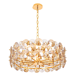 Люстра круглая золотого цвета с круглыми хрустальным элементами Solyria варинант исполнения - 4 | Loft Concept в Омске
