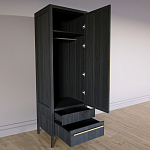 Узкий Шкаф Primo с 2 выдвижными ящиками Черный дуб варинант исполнения - 7 | Loft Concept в Омске