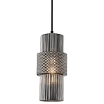 Подвесной светильник со стеклянным рифленым плафоном цилиндрической формы Eliara 13 варинант исполнения - 9 | Loft Concept в Омске