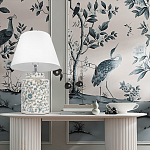 Настольная лампа цилиндрическая с цветочной росписью Lamp Flower Painting варинант исполнения - 6 | Loft Concept в Омске