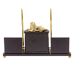 Настольный канцелярский набор из нефрита с декором в виде льва Golden Lion варинант исполнения - 3 | Loft Concept в Омске