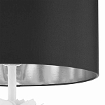 Торшер с декором в виде белого цветка магнолии на каркасе и черным абажуром White Magnolia варинант исполнения - 3 | Loft Concept в Омске