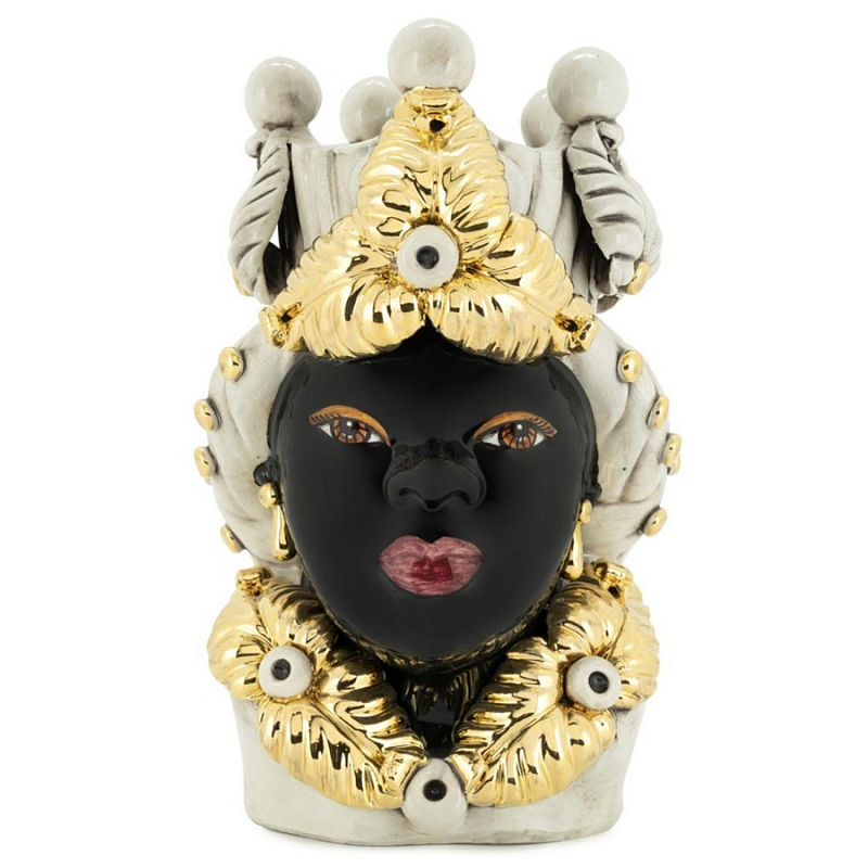 Ваза Vase Moro Lady Eve Gold Черный Бежевый Золотой Ваза Vase Moro Lady Eve Gold Черный Бежевый Золотой в Омске | Loft Concept