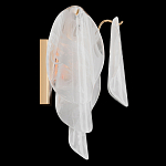 Бра из полупрозрачных овальных лепестков из стекла с металлическим основанием золотого цвета Nazaire Glass Lighting варинант исполнения - 2 | Loft Concept в Омске