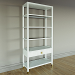 Стеллаж Elsa Dreams White со стеклянными полками и ящиком варинант исполнения - 1 | Loft Concept в Омске