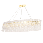 Люстра подвесная овальная с рельефными стеклянными панелями и золотым металлическим каркасом Textured Glass Chandelier варинант исполнения - 1 | Loft Concept в Омске