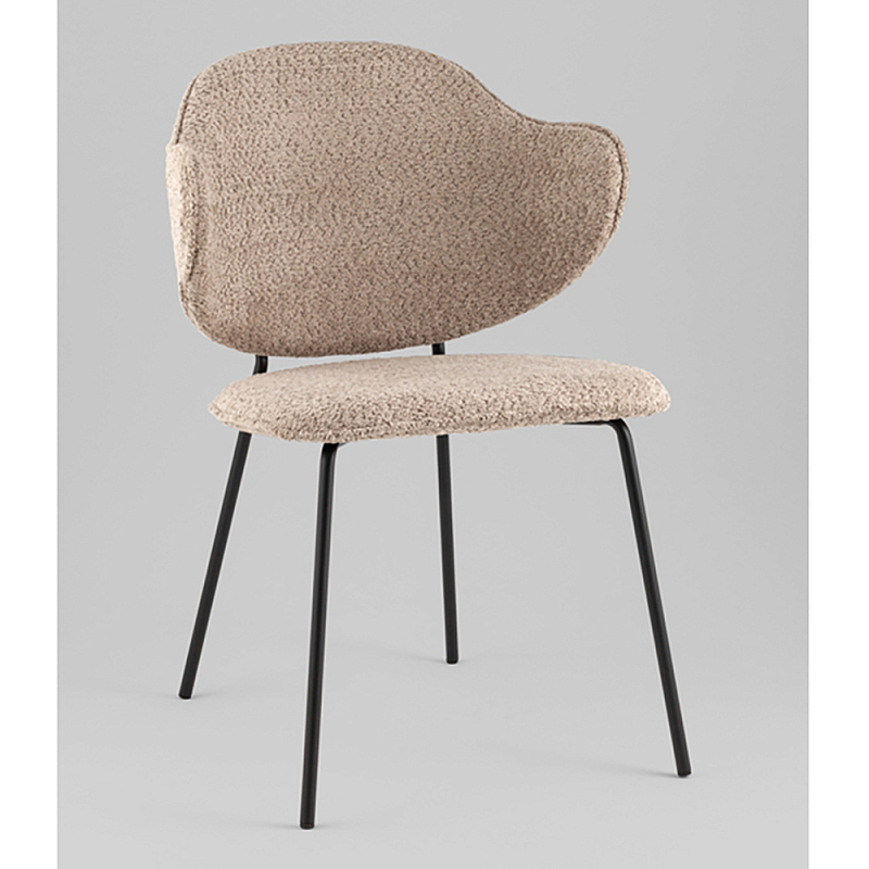 Стул Bellamy букле кофейный Бежевый Черный в Омске | Loft Concept 