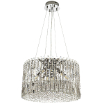 Круглая люстра с металлическими и хрустальными подвесками Bonnay Crystal Chrome Chandelier варинант исполнения - 4 | Loft Concept в Омске
