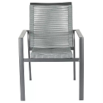 Стул темно-серый с высокой плетеной спинкой и сиденьем Braided Strength варинант исполнения - 1 | Loft Concept в Омске