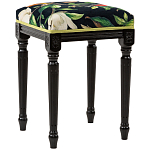 Банкетка из натурального бука черная с изображением птиц и цветов Blooming Birds2 варинант исполнения - 3 | Loft Concept в Омске