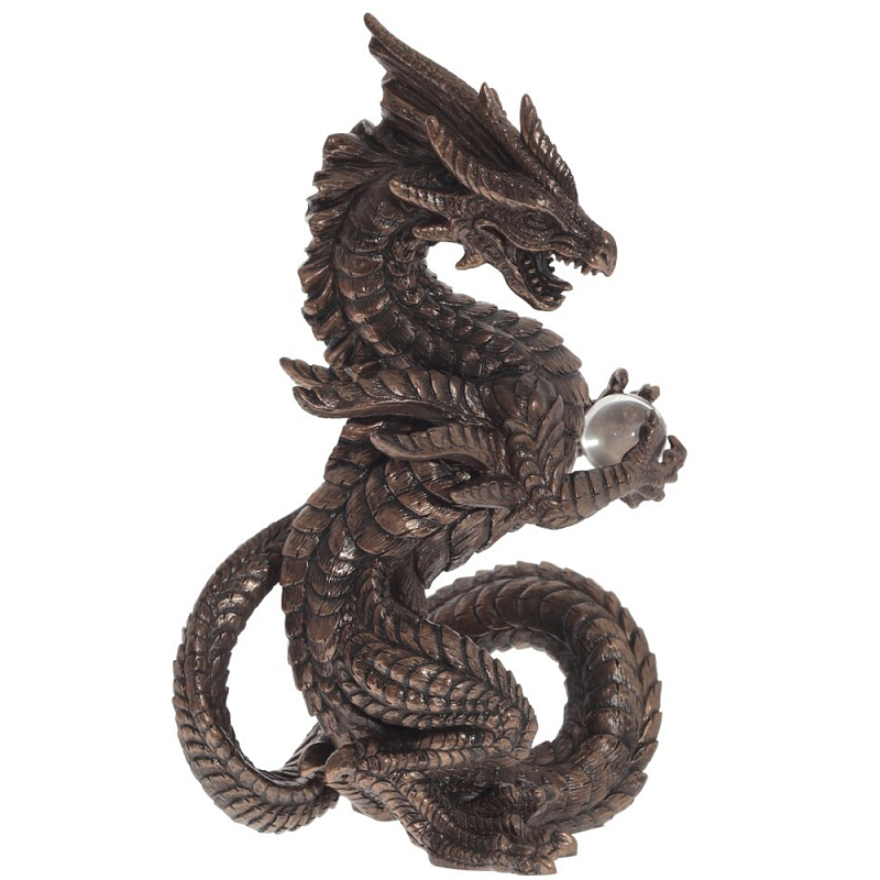 Декоративная статуэтка Дракон Dark Bronze Dragon Holding Sphere Statuette Коричневый Темная бронза Декоративная статуэтка Дракон Dark Bronze Dragon Holding Sphere Statuette Коричневый Темная бронза в Омске | Loft Concept