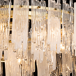 Люстра круглая с прозрачными стержнями разной длины Textured Glass Chandelier варинант исполнения - 5 | Loft Concept в Омске