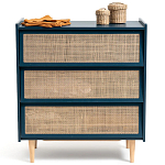 Комод с 3-мя ящиками из ротанга Blais Deep Blue Wicker Furniture варинант исполнения - 3 | Loft Concept в Омске