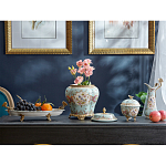 Кувшин с цветочным рисунком и бронзовой ручкой Blue Garden варинант исполнения - 4 | Loft Concept в Омске