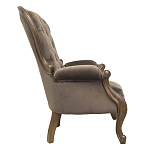 Кресло с мягкой обивкой из коричневого велюра на 4-х деревянных ножках Evelyn Classical Armchair варинант исполнения - 1 | Loft Concept в Омске