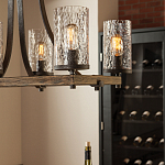 Люстра подвесная с восемью прозрачными стеклянными цилиндрическими плафонами в стиле лофт Feiss варинант исполнения - 8 | Loft Concept в Омске