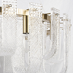 Бра с металлическим основанием золотого цвета и хрустальными подвесками Textured Glass варинант исполнения - 6 | Loft Concept в Омске