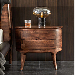Прикроватный столик из дерева с 2-мя ящиками Moon Walnut Furniture варинант исполнения - 2 | Loft Concept в Омске