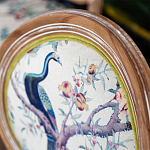 Стул из массива бука с изображением птиц и цветов Beige Green Chinoiserie Garden Chair варинант исполнения - 4 | Loft Concept в Омске