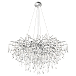 Люстра подвесная с прозрачными стеклянными подвесками в форме капель Диаметр 100 см Droplet Chandelier варинант исполнения - 14 | Loft Concept в Омске