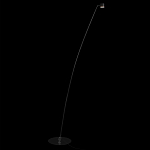 Торшер с изогнутой черной металлической стойкой и цилиндрическим плафоном Davide Groppi варинант исполнения - 2 | Loft Concept в Омске