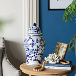 Ваза с крышкой и синим цветочным узором Blue & White Ornament  варинант исполнения - 8 | Loft Concept в Омске