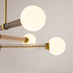 Люстра со стеклянными вставками Helios варинант исполнения - 3 | Loft Concept в Омске