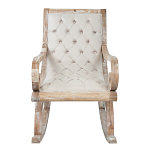 Кресло-качалка с мягкой обивкой из льна Ella Armchair beige варинант исполнения - 1 | Loft Concept в Омске