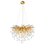 Люстра подвесная с прозрачными стеклянными подвесками в форме капель Диаметр 60 см Droplet Chandelier варинант исполнения - 2 | Loft Concept в Омске