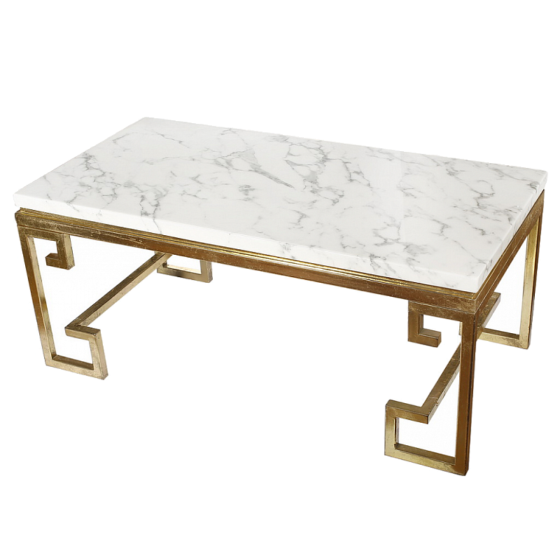 Кофейный стол Golden Meander Coffee Table Золотой Белый Кофейный стол Golden Meander Coffee Table Золотой Белый в Омске | Loft Concept