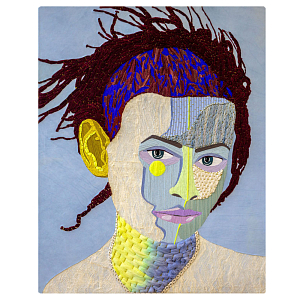 Картина с вышивкой Портрет wall panel People with the yellow ear 2