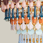 Люстра круглая с декором из разноцветных элементов в виде листьев Changing Seasons варинант исполнения - 8 | Loft Concept в Омске