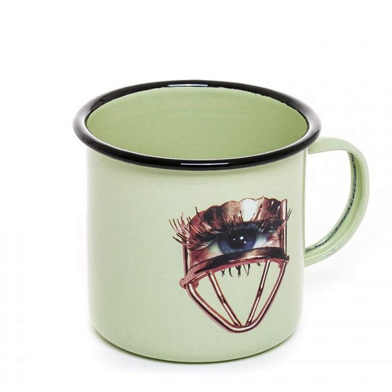 Кружка Seletti Mug Eye Салатовый Коричневый в Омске | Loft Concept 