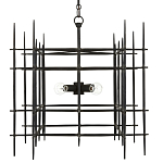 Люстра черная квадратной остроконечной формы Black Square варинант исполнения - 3 | Loft Concept в Омске