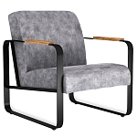 Кресло серый велюр с жесткими подлокотниками на полозьях Ashton варинант исполнения - 1 | Loft Concept в Омске