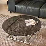 Дизайнерский журнальный стол с круглой столешницей на стальном основании Rivetyk варинант исполнения - 3 | Loft Concept в Омске