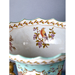 Ваза из голубого фарфора с рисунком птиц и цветов и декоративными элементами Blue Garden варинант исполнения - 8 | Loft Concept в Омске