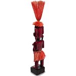 Деревянная декоративная статуэтка Asmat Red Straw Headdress Statuette Red варинант исполнения - 2 | Loft Concept в Омске
