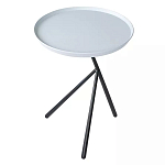 Столик приставной с круглой серой столешницей и черным основанием Round Stable Table варинант исполнения - 2 | Loft Concept в Омске