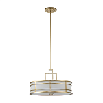 Подвесной светильник цвета латунь с белым матовым плафоном с геометрическим рисунком Feiss варинант исполнения - 2 | Loft Concept в Омске