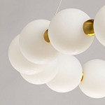 Люстра круглая с матовыми белыми шарами PEARLS Suspension варинант исполнения - 10 | Loft Concept в Омске