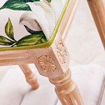 Банкетка из натурального бука золотистая с изображением птиц и цветов Blooming Bird варинант исполнения - 4 | Loft Concept в Омске