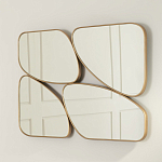 Зеркало в ассиметричной раме золотистого цвета Chaotic варинант исполнения - 3 | Loft Concept в Омске
