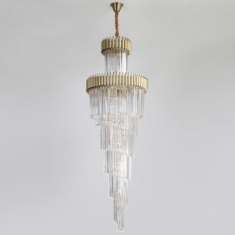 Люстра Empire Large Cascading Chandelier Gold Rectangular Crystal Золотой Прозрачный Люстра Empire Large Cascading Chandelier Gold Rectangular Crystal Золотой Прозрачный в Омске | Loft Concept