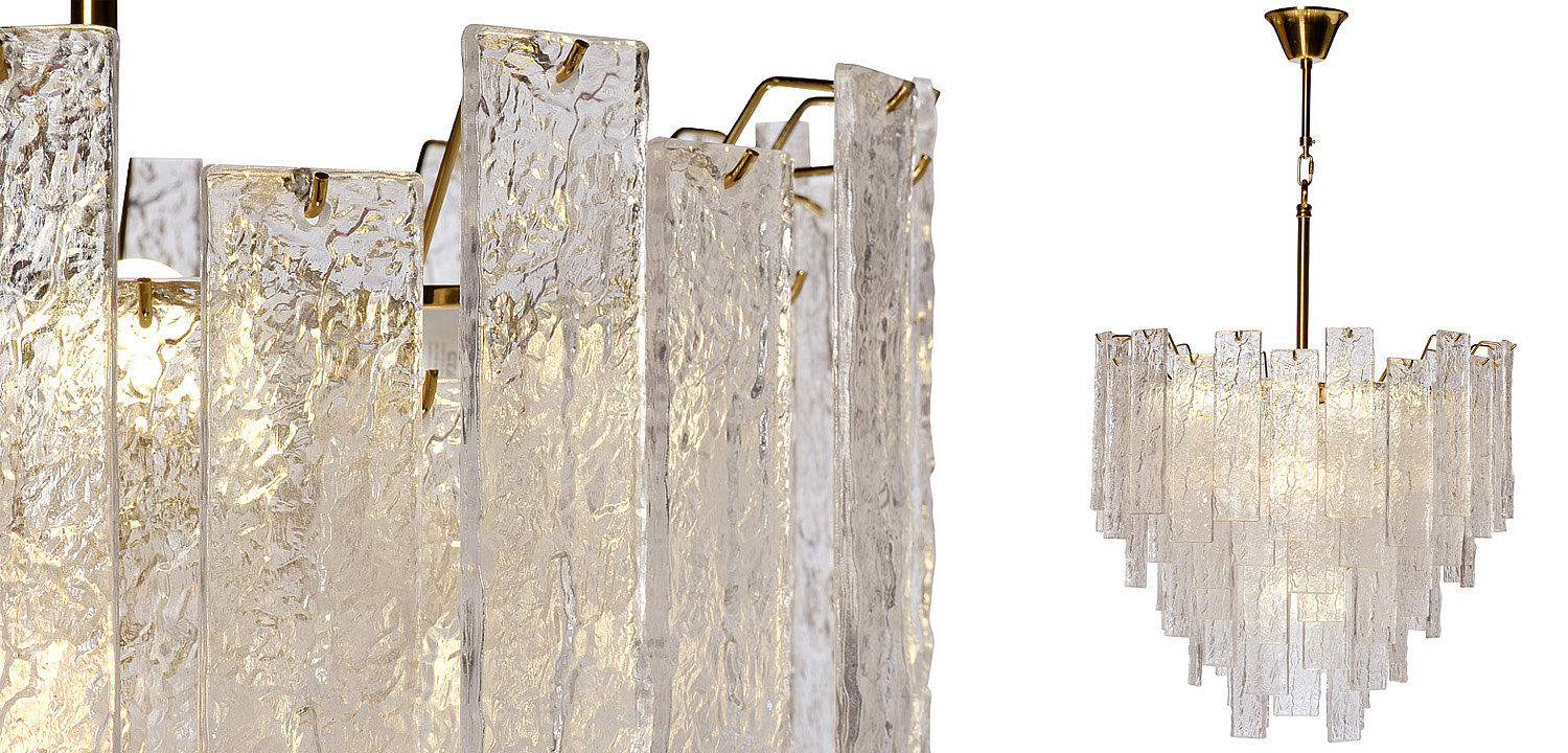 Люстра Dorit Textured Glass Rectangular Chandelier Люстра Dorit Textured Glass Rectangular Chandelier - Loft-Concept в Омске