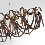 Люстра подвесная линейная с переплетенными металлическими лентами и цепочками Atlantis Chain варинант исполнения - 5 | Loft Concept в Омске