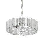 Люстра круглая на цепи цвета хром с прозрачными рельефными хрустальными пластинами Textured Glass Chandelier варинант исполнения - 1 | Loft Concept в Омске