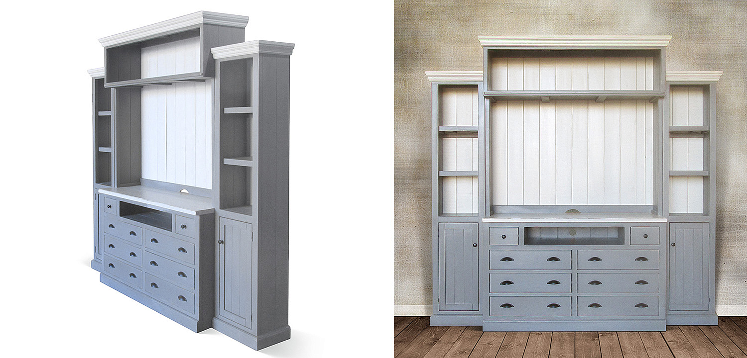 Шкаф-стеллаж Sandro Provence HARMONIE Weathered Grey Шкаф-стеллаж Sandro Provence HARMONIE Weathered Grey - Loft-Concept в Омске