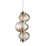 Подвесной светильник с 3-мя рифлеными стеклянными шарами Marcelh Light варинант исполнения - 1 | Loft Concept в Омске