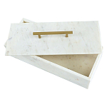 Шкатулка из белого мрамора Save Time варинант исполнения - 3 | Loft Concept в Омске